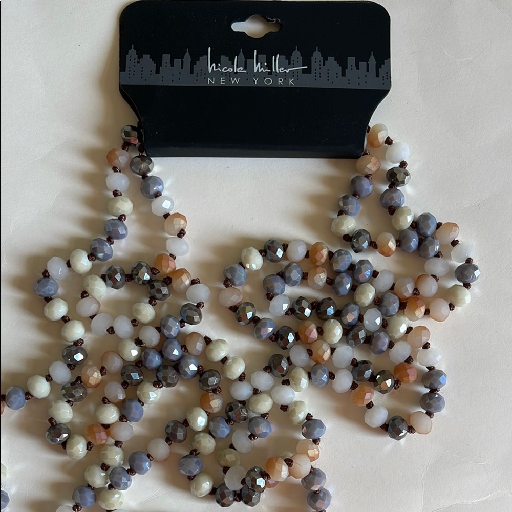 Nicole Miller Cream and Brown Statement Necklace